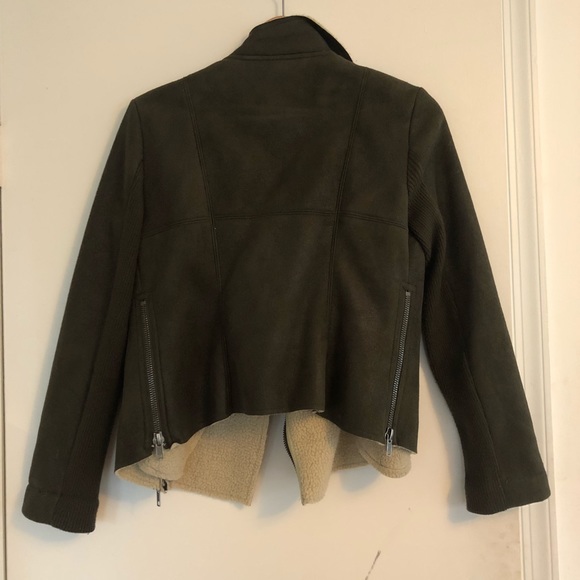 MURAL faux suede shearling moto jacket - Picture 3 of 4